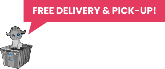 Image promoting free delivery and pickup service by Goat on a Tote.